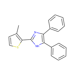 Cc1ccsc1-c1nc(-c2ccccc2)c(-c2ccccc2)[nH]1 ZINC000000053004