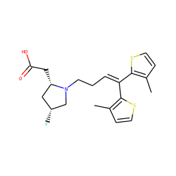 Cc1ccsc1C(=CCCN1C[C@H](F)C[C@@H]1CC(=O)O)c1sccc1C ZINC000045390858