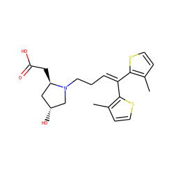 Cc1ccsc1C(=CCCN1C[C@H](O)C[C@H]1CC(=O)O)c1sccc1C ZINC000038319163