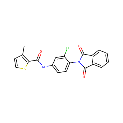 Cc1ccsc1C(=O)Nc1ccc(N2C(=O)c3ccccc3C2=O)c(Cl)c1 ZINC000653701070