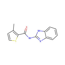 Cc1ccsc1C(=O)Nc1nc2ccccc2[nH]1 ZINC000012487426