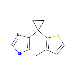 Cc1ccsc1C1(c2c[nH]cn2)CC1 ZINC000013862255