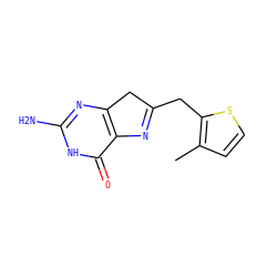 Cc1ccsc1CC1=Nc2c(nc(N)[nH]c2=O)C1 ZINC000027751725