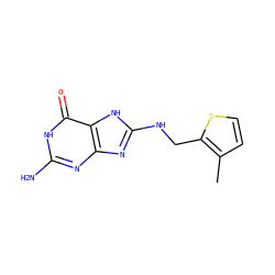 Cc1ccsc1CNc1nc2nc(N)[nH]c(=O)c2[nH]1 ZINC000027755299