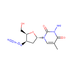 Cc1cn([C@@H]2C[C@@H](N=[N+]=[N-])[C@@H](CO)O2)c(=O)n(N)c1=O ZINC000029247821