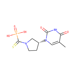 Cc1cn([C@@H]2CCN(C(=S)P(=O)(O)O)C2)c(=O)[nH]c1=O ZINC000045366220