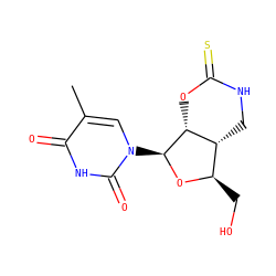 Cc1cn([C@@H]2O[C@H](CO)[C@H]3CNC(=S)O[C@H]32)c(=O)[nH]c1=O ZINC000013585652