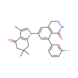 Cc1cn(-c2cc3c(c(-c4cccc(F)c4)c2)C(=O)NCC3)c2c1C(=O)CC(C)(C)C2 ZINC000169308169