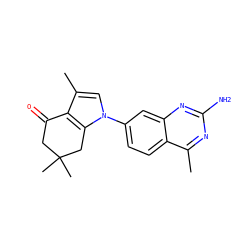 Cc1cn(-c2ccc3c(C)nc(N)nc3c2)c2c1C(=O)CC(C)(C)C2 ZINC000043194624