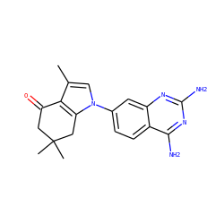 Cc1cn(-c2ccc3c(N)nc(N)nc3c2)c2c1C(=O)CC(C)(C)C2 ZINC000084603755