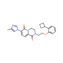 Cc1cn(-c2ccc3n(c2=O)CCN(CCOc2ccccc2C2CCC2)C3=O)cn1 ZINC000144523832
