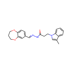 Cc1cn(CCC(=O)N/N=C/c2ccc3c(c2)OCCCO3)c2ccccc12 ZINC000115598164