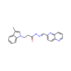 Cc1cn(CCC(=O)N/N=C/c2ccc3ncccc3n2)c2ccccc12 ZINC000115598341