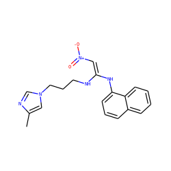 Cc1cn(CCCN/C(=C\[N+](=O)[O-])Nc2cccc3ccccc23)cn1 ZINC000169703304