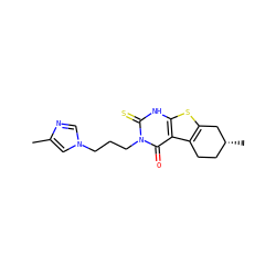Cc1cn(CCCn2c(=S)[nH]c3sc4c(c3c2=O)CC[C@@H](C)C4)cn1 ZINC000138362483