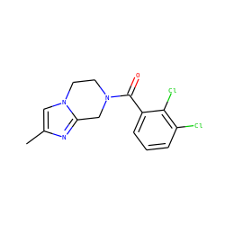 Cc1cn2c(n1)CN(C(=O)c1cccc(Cl)c1Cl)CC2 ZINC000095565502