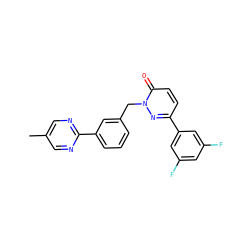 Cc1cnc(-c2cccc(Cn3nc(-c4cc(F)cc(F)c4)ccc3=O)c2)nc1 ZINC000043202023
