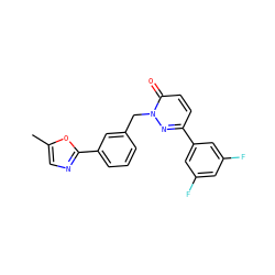 Cc1cnc(-c2cccc(Cn3nc(-c4cc(F)cc(F)c4)ccc3=O)c2)o1 ZINC000141749815