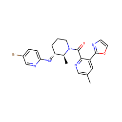 Cc1cnc(C(=O)N2CCC[C@@H](Nc3ccc(Br)cn3)[C@@H]2C)c(-c2ncco2)c1 ZINC000225844020