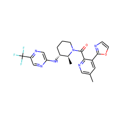 Cc1cnc(C(=O)N2CCC[C@@H](Nc3cnc(C(F)(F)F)cn3)[C@@H]2C)c(-c2ncco2)c1 ZINC000225848255