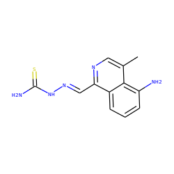 Cc1cnc(C=NNC(N)=S)c2cccc(N)c12 ZINC000254015125