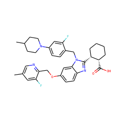 Cc1cnc(COc2ccc3nc([C@@H]4CCCC[C@@H]4C(=O)O)n(Cc4ccc(N5CCC(C)CC5)cc4F)c3c2)c(F)c1 ZINC000214010468