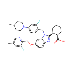Cc1cnc(COc2ccc3nc([C@H]4CCCC[C@H]4C(=O)O)n(Cc4ccc(N5CCC(C)CC5)cc4F)c3c2)c(F)c1 ZINC000218129443