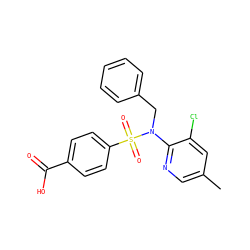 Cc1cnc(N(Cc2ccccc2)S(=O)(=O)c2ccc(C(=O)O)cc2)c(Cl)c1 ZINC000113165420