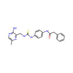 Cc1cnc(N)c(CNC(=S)Nc2ccc(NC(=O)Cc3ccccc3)cc2)n1 ZINC000071295009
