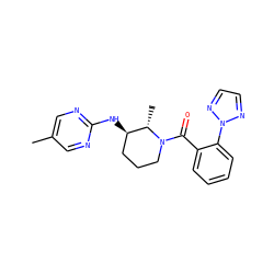 Cc1cnc(N[C@@H]2CCCN(C(=O)c3ccccc3-n3nccn3)[C@H]2C)nc1 ZINC000220737276