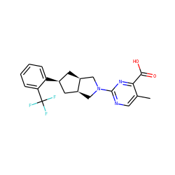 Cc1cnc(N2C[C@H]3C[C@@H](c4ccccc4C(F)(F)F)C[C@H]3C2)nc1C(=O)O ZINC000473090855