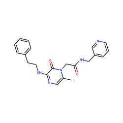 Cc1cnc(NCCc2ccccc2)c(=O)n1CC(=O)NCc1cccnc1 ZINC000013493137