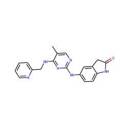 Cc1cnc(Nc2ccc3c(c2)CC(=O)N3)nc1NCc1ccccn1 ZINC000040896459