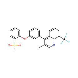 Cc1cnc2c(C(F)(F)F)cccc2c1-c1cccc(Oc2ccccc2S(C)(=O)=O)c1 ZINC000045351827