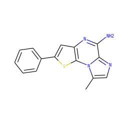 Cc1cnc2c(N)nc3cc(-c4ccccc4)sc3n12 ZINC000028950733