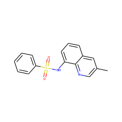 Cc1cnc2c(NS(=O)(=O)c3ccccc3)cccc2c1 ZINC000201600919
