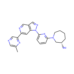 Cc1cncc(-c2cc3c(cn2)cnn3-c2cccc(N3CCCC[C@H](N)C3)n2)n1 ZINC000211053543