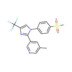 Cc1cncc(-c2nc(C(F)(F)F)cn2-c2ccc(S(C)(=O)=O)cc2)c1 ZINC000013812818