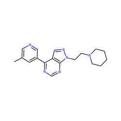 Cc1cncc(-c2ncnc3c2cnn3CCN2CCCCC2)c1 ZINC000207168767