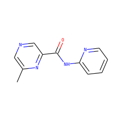 Cc1cncc(C(=O)Nc2ccccn2)n1 ZINC000028123513