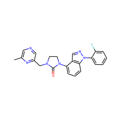 Cc1cncc(CN2CCN(c3cccc4c3cnn4-c3ccccc3F)C2=O)n1 ZINC000653850846