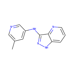 Cc1cncc(Nc2n[nH]c3cccnc23)c1 ZINC000167021260