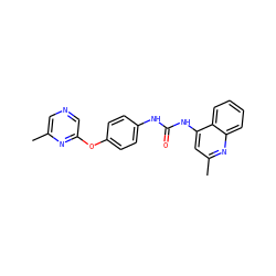 Cc1cncc(Oc2ccc(NC(=O)Nc3cc(C)nc4ccccc34)cc2)n1 ZINC000064446842