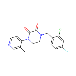 Cc1cnccc1N1CCN(Cc2ccc(F)cc2Cl)C(=O)C1=O ZINC000095565360