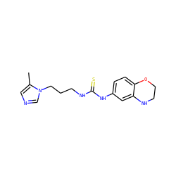 Cc1cncn1CCCNC(=S)Nc1ccc2c(c1)NCCO2 ZINC000096271502