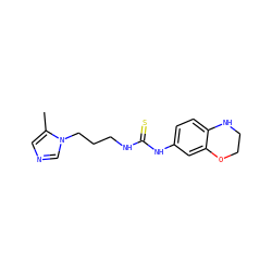 Cc1cncn1CCCNC(=S)Nc1ccc2c(c1)OCCN2 ZINC000096271501