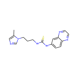 Cc1cncn1CCCNC(=S)Nc1ccc2nccnc2c1 ZINC000096271472