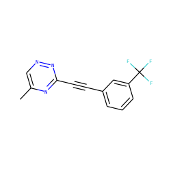Cc1cnnc(C#Cc2cccc(C(F)(F)F)c2)n1 ZINC000028701674