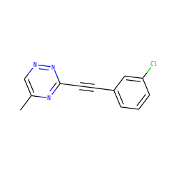 Cc1cnnc(C#Cc2cccc(Cl)c2)n1 ZINC000028701669
