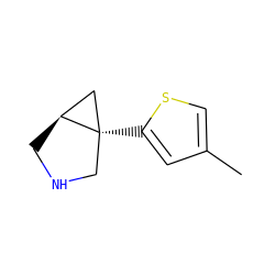 Cc1csc([C@]23CNC[C@H]2C3)c1 ZINC000040380361